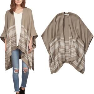 Abercrombie & Fitch Blanket Poncho Western Old Money Quiet Luxury One Size